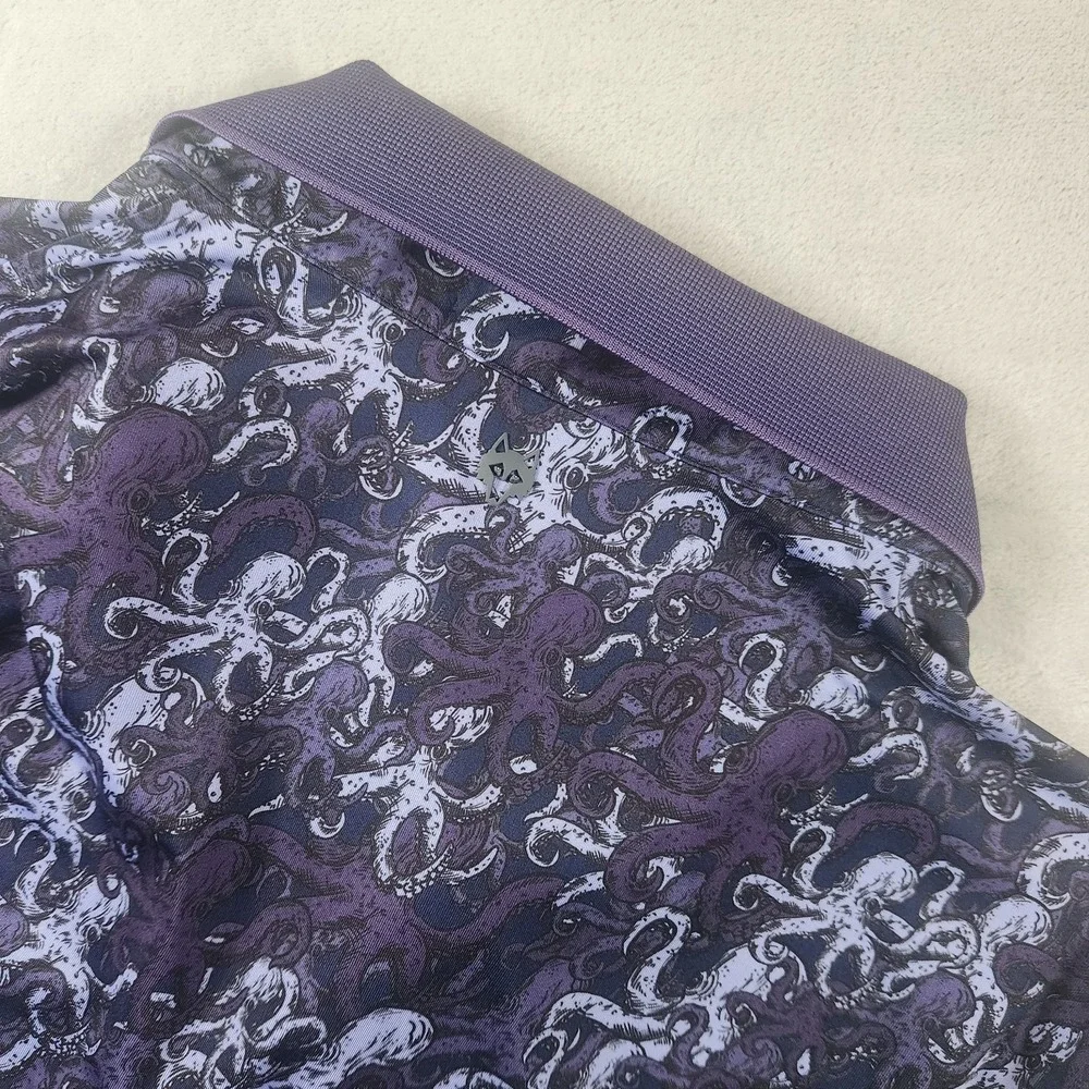 Greyson Golf Polo Shirt Men's XL Purple Octopaisley Print - Picture 7 of 8